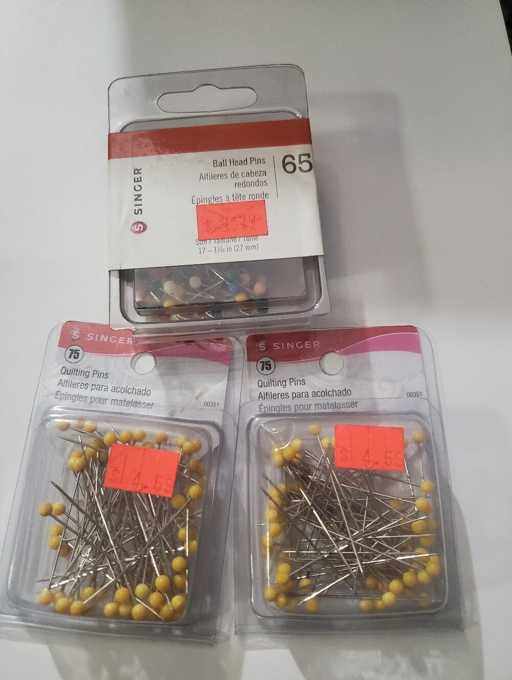 Quilting Pins / Pins 3 Pks